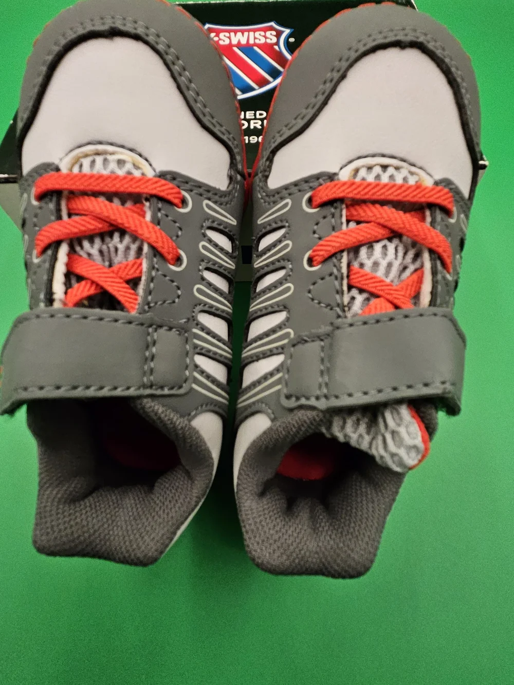 K-Swiss Kids Gray and Red Lace & Hook Sneakers